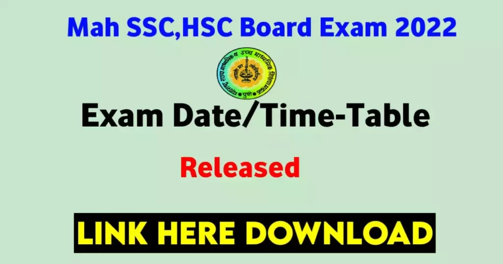 Maharashtra SSC HSC Exam Time-Table 2022-PDF [Download ]