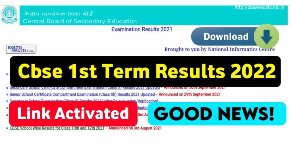 CBSE Class 10 Term 1 Results 2022(Download)