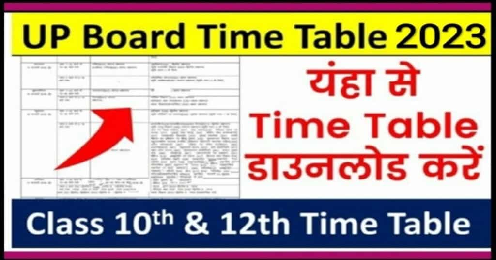 UP board Time Table 2023: जारी हुआ यूपी बोर्ड 10वीं 12वीं परीक्षा का शेड्यूल, डाउनलोड करें डेटशीट