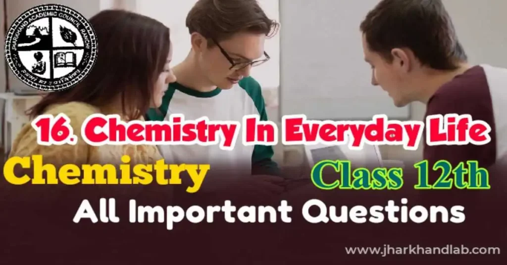 Jac 12th Chemistry Important Questions Ch16 2023 Chemistry In Everyday Life