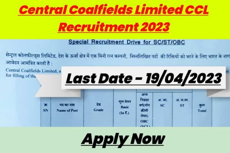 Central Coalfields Limited CCL Vacancy 2023