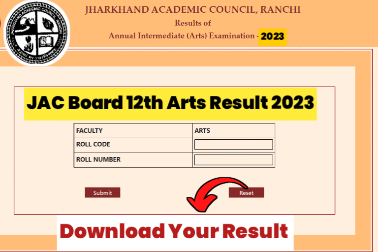 JAC Board 12th Arts Result 2023