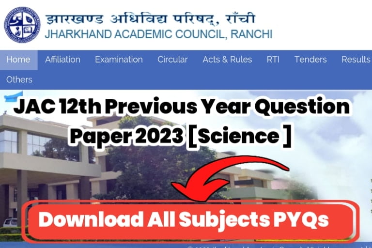 JAC 12th Previous Years Question Paper 2023