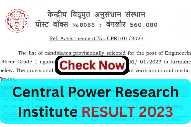 Central Power Research Institute Result 2023
