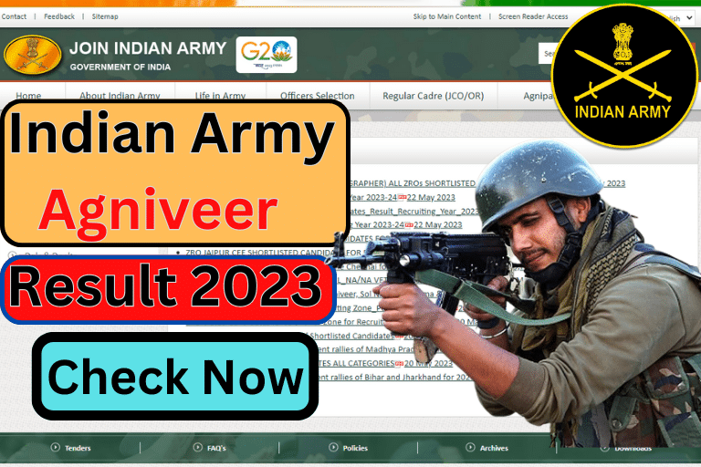 Agniveer Army Result 2023 Released Check Now
