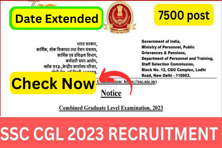 SSC CGL Exam 2023 Apply Online Date Extended