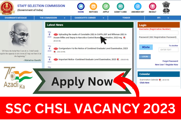 SSC CHSL Vacancy 2023 Apply Now