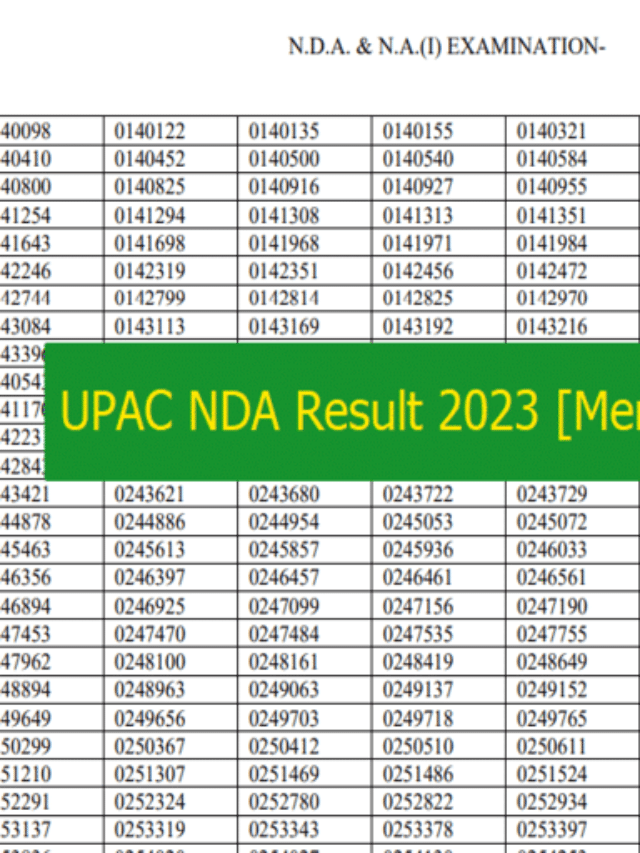 UPSC NDA Result 2023 Merit List Out [Download Now]