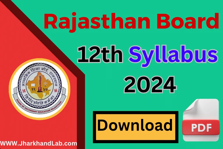Rajasthan Board Class 12th Syllabus 2024 [ PDF Download ]