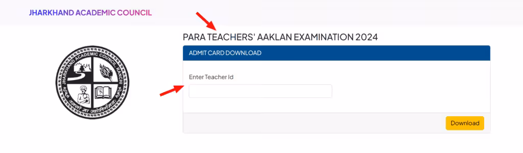 Steps to download admit card of para teacher aaklan exam
