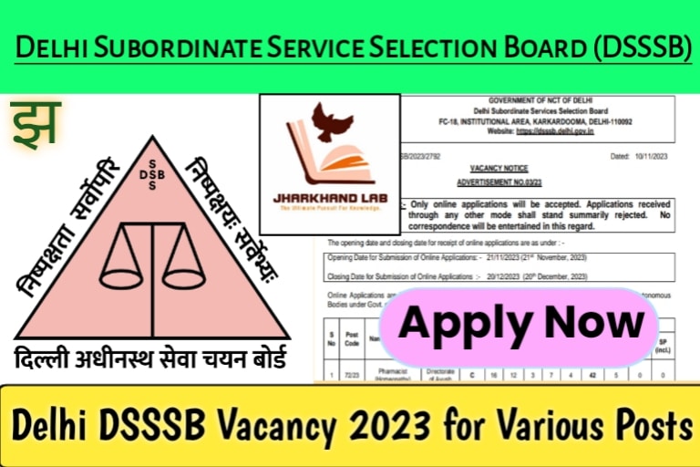 Delhi DSSSB Vacancy 2023