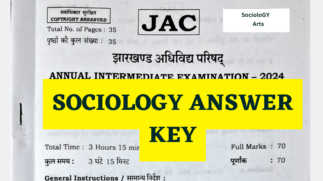 JAC Board 12th Sociology Answer Key 2024