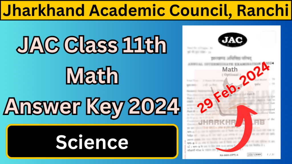 JAC 11th Math Answer Key 2024 Science