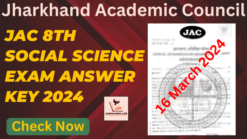 JAC 8th Social Science Exam Answer Key 2024